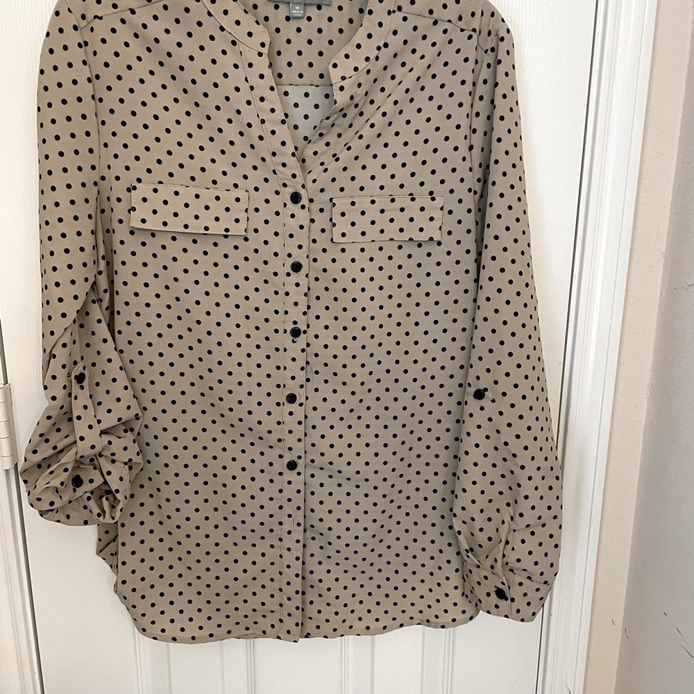 NY Collection Blouse, polka dots